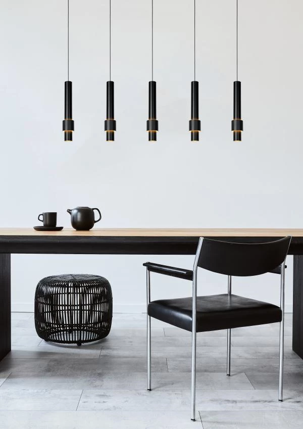 Lucide MARGARY - Pendelleuchten - LED Dim. - 5x4,2W 2700K - Schwarz - Atmosphäre 1
